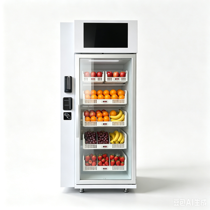 Smart Weight-sensing Vending Fridge with Cooling system and card reader for Fresh Products