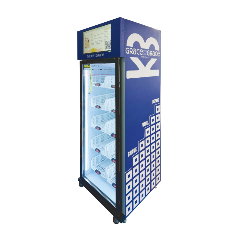 Weight-Sensing Vending Fridge with Cooling System & Card Reader for Fresh Produce
