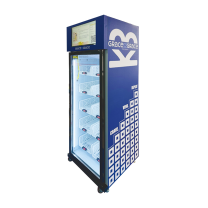 Weight-Sensing Vending Fridge with Cooling System & Card Reader for Fresh Produce
