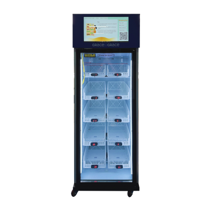 Weight-Sensing Vending Fridge with Cooling System & Card Reader for Fresh Produce