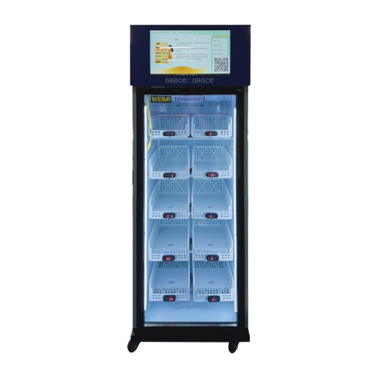 Smart Weight-sensing Vending Fridge with Cooling system and card reader for Fresh Products