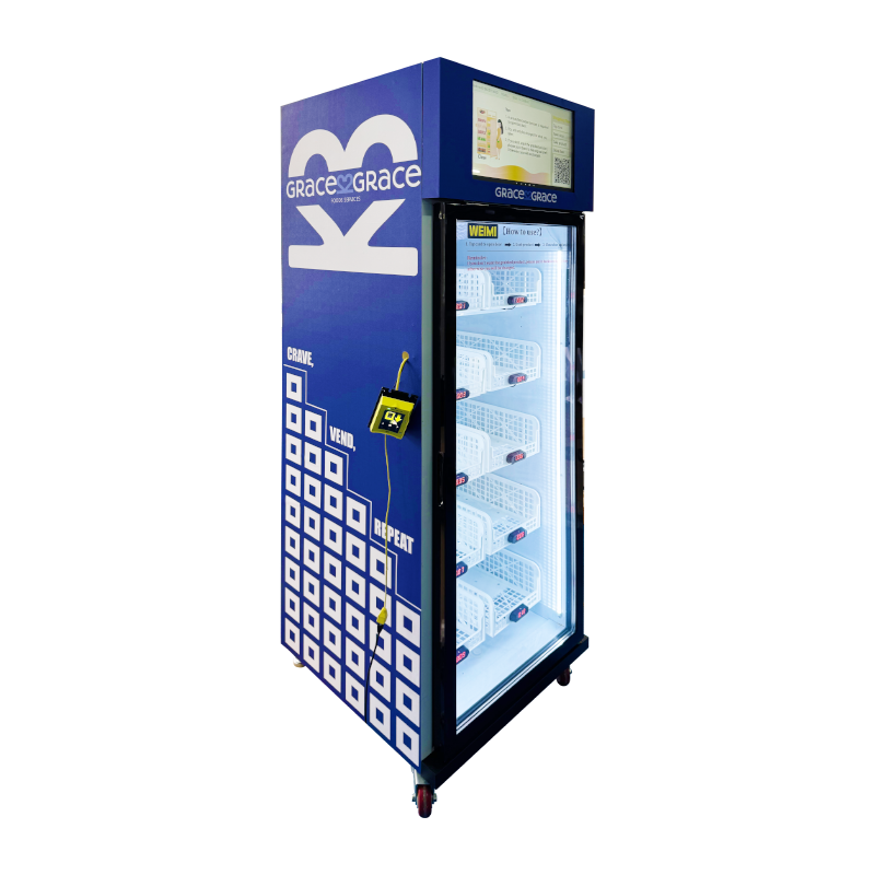 Weight-Sensing Vending Fridge with Cooling System & Card Reader for Fresh Produce