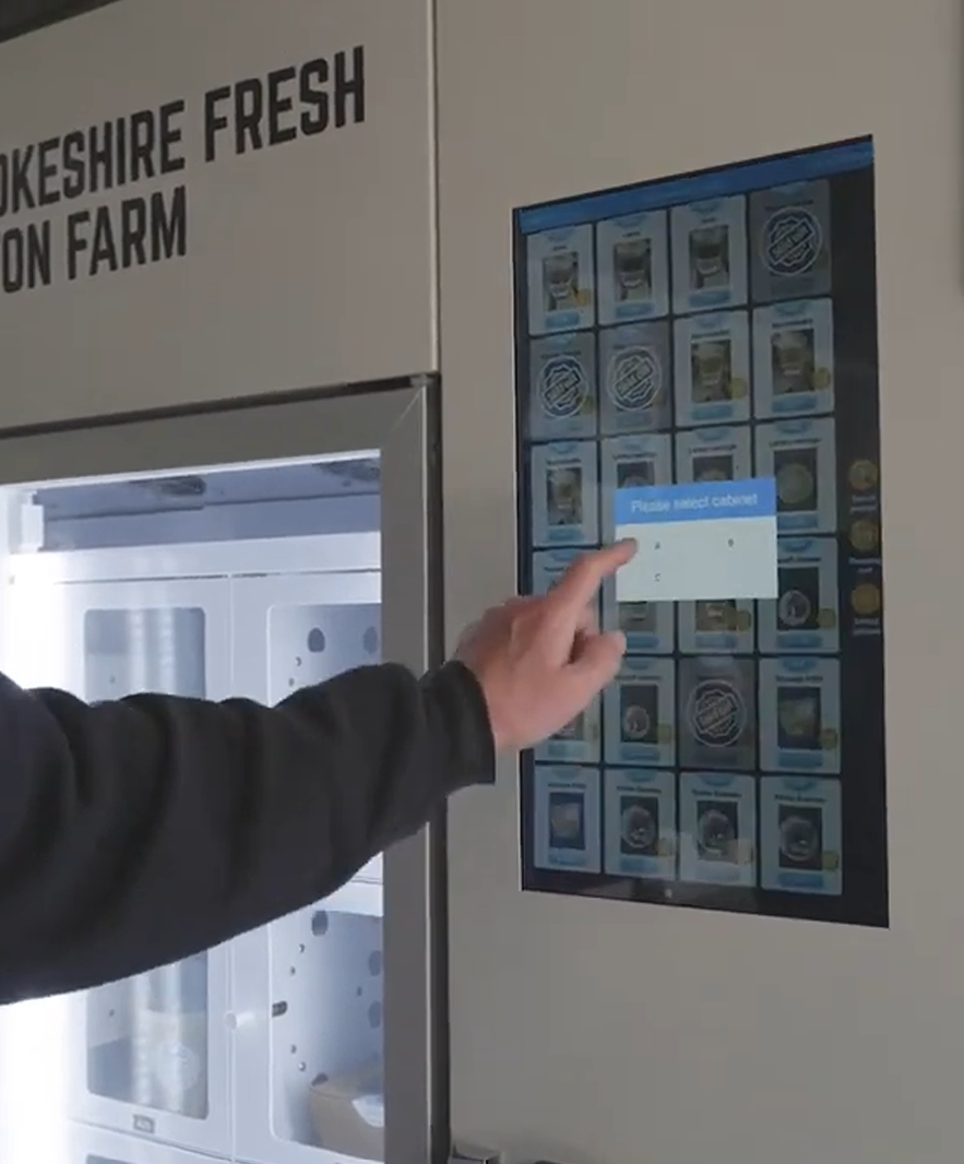 Farm produce distribution vending machine, locker and cooling locker customer case in UK  