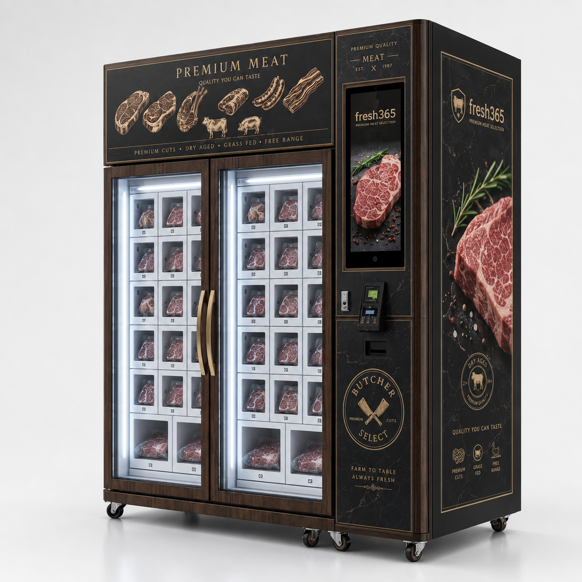 Frozen Meat Vending Machine with -18°C Deep Freeze for 24/7 Self-Service