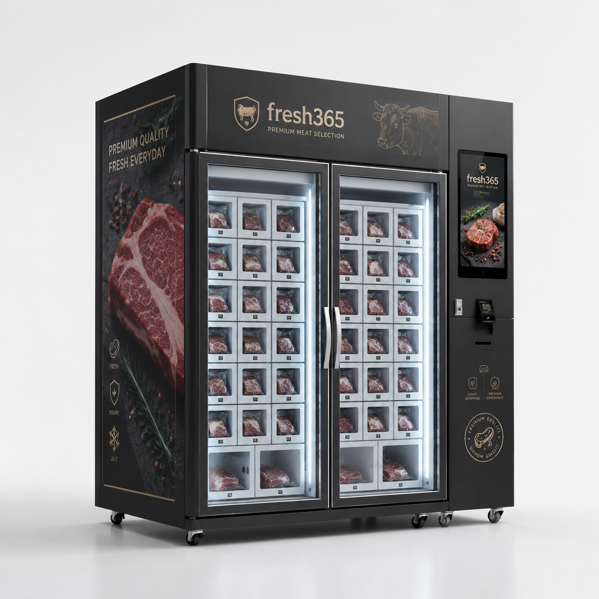 Frozen Meat Vending Machine with -18°C Deep Freeze for 24/7 Self-Service