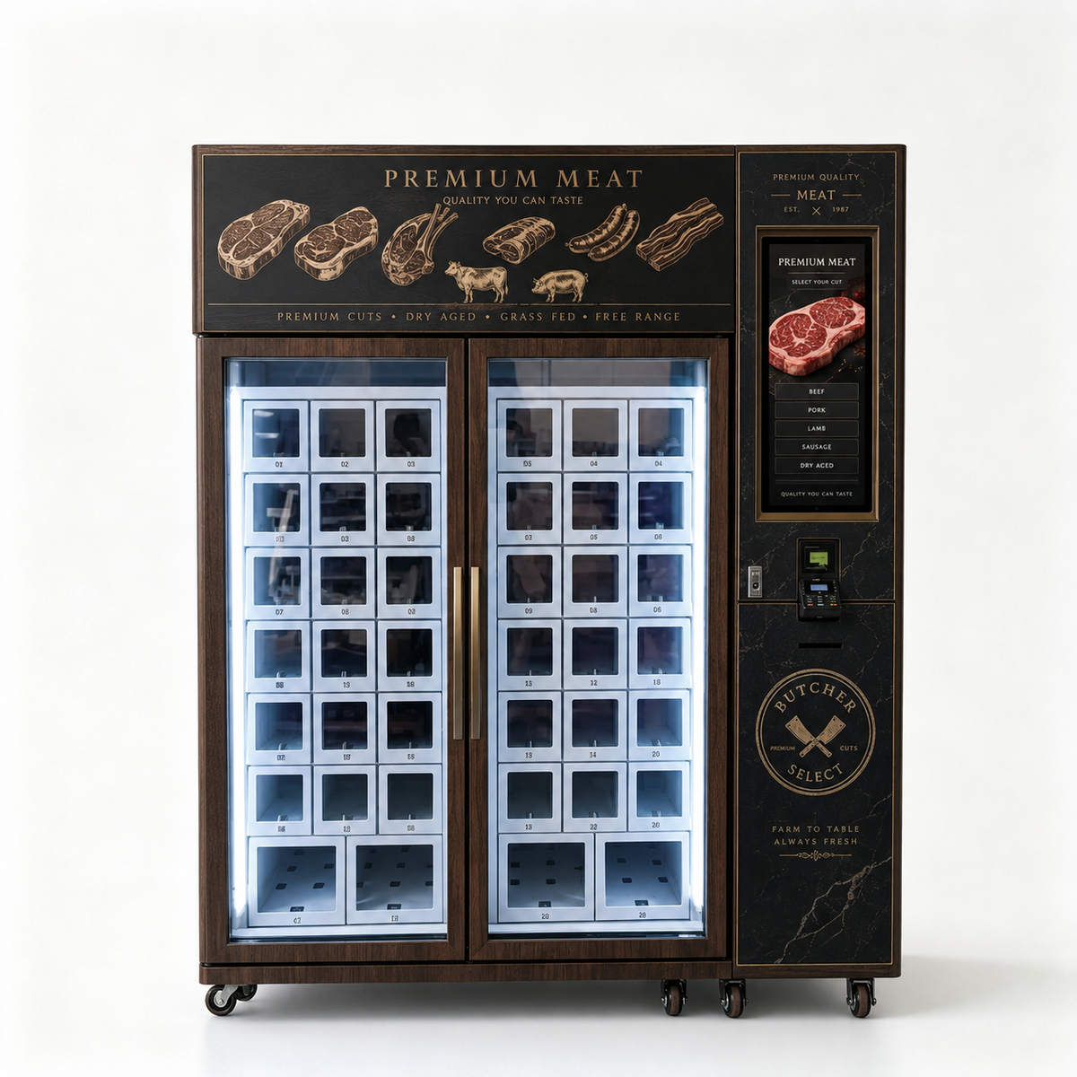 Frozen Meat Vending Machine with -18°C Deep Freeze for 24/7 Self-Service