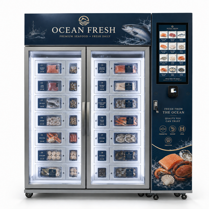 Frozen Seafood Locker Vending Machine with Smart System for 24/7 Farm Retail