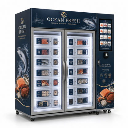 Frozen Seafood Locker Vending Machine with Smart System for 24/7 Farm Retail