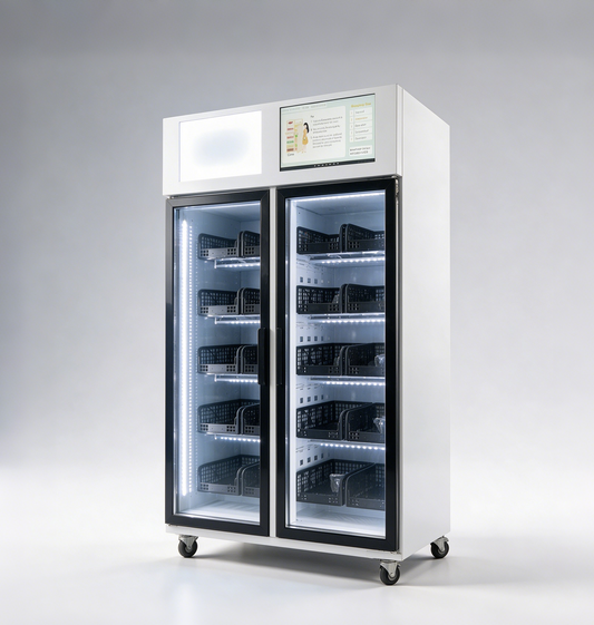 veg vending smart fridge left side